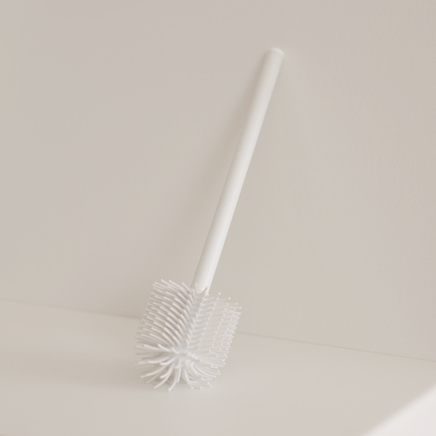 modern white silicone toilet brush