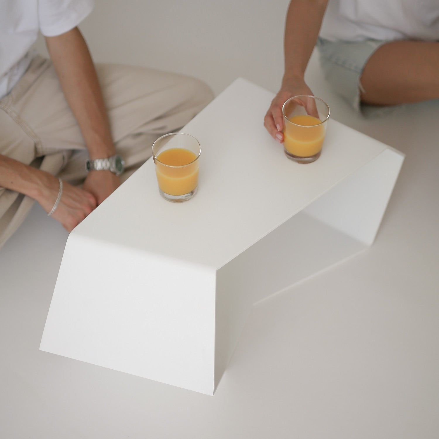 Contemporary modern white small coffee table