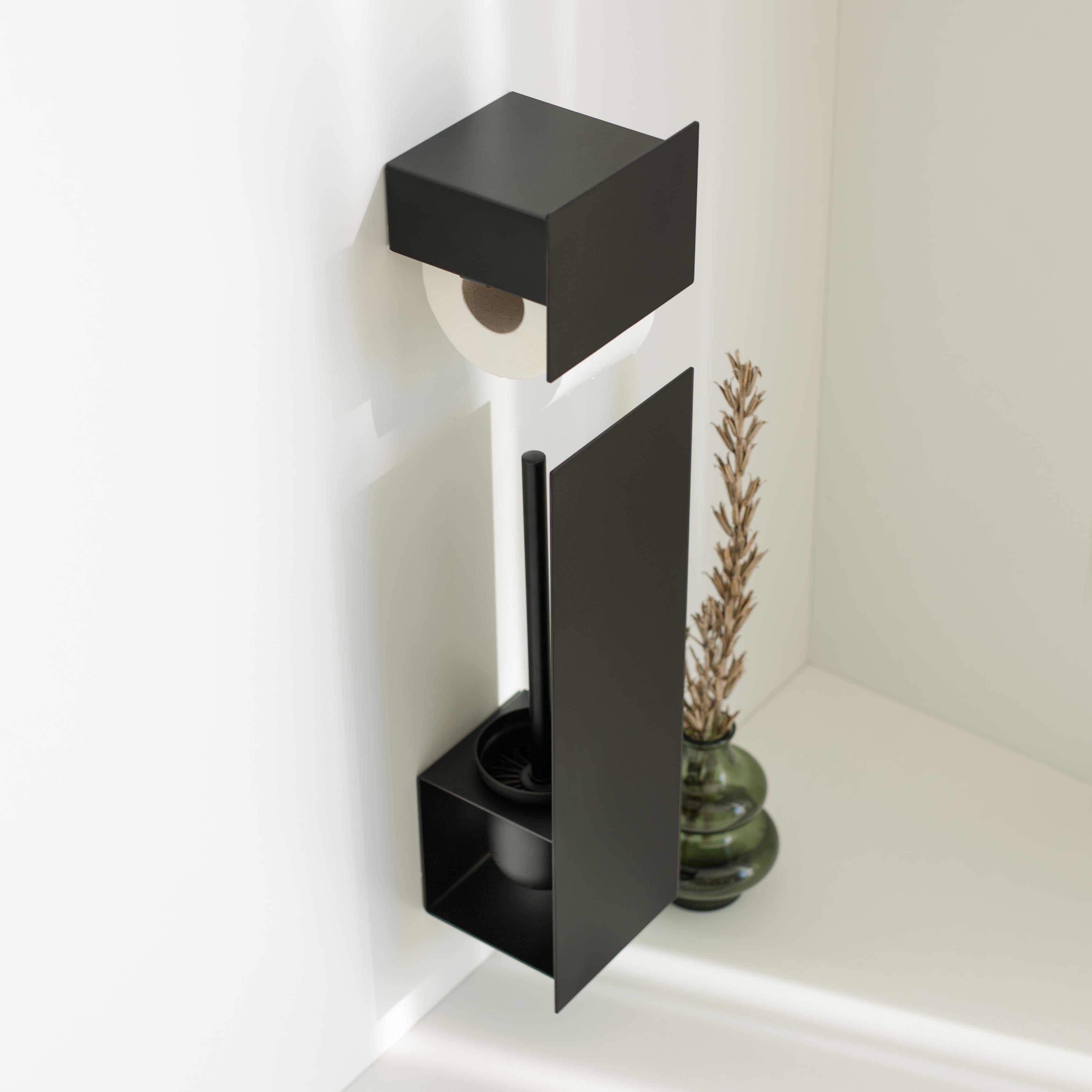 black toilet brush holder rust free no drilling