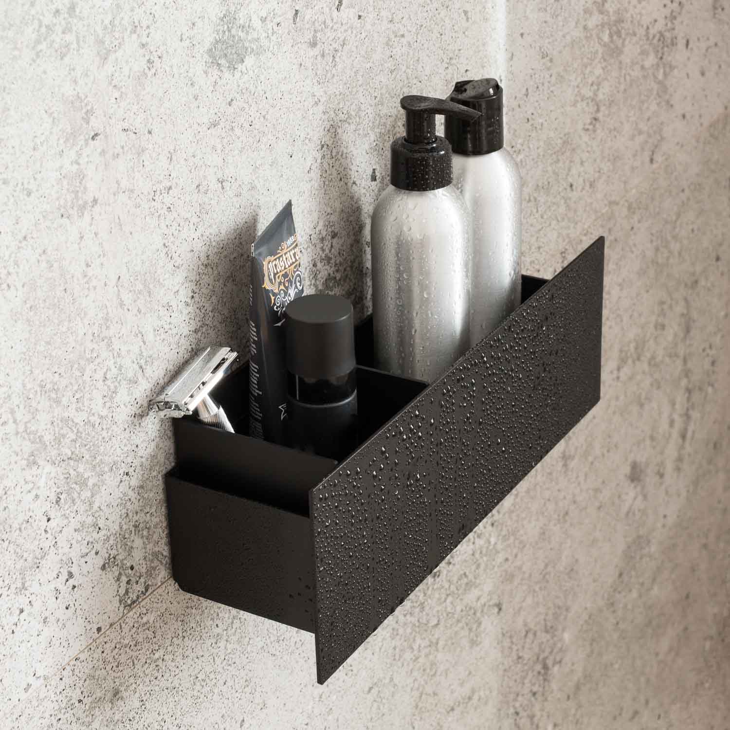Modern bathroom accessory – Neptune shower shelf without drilling