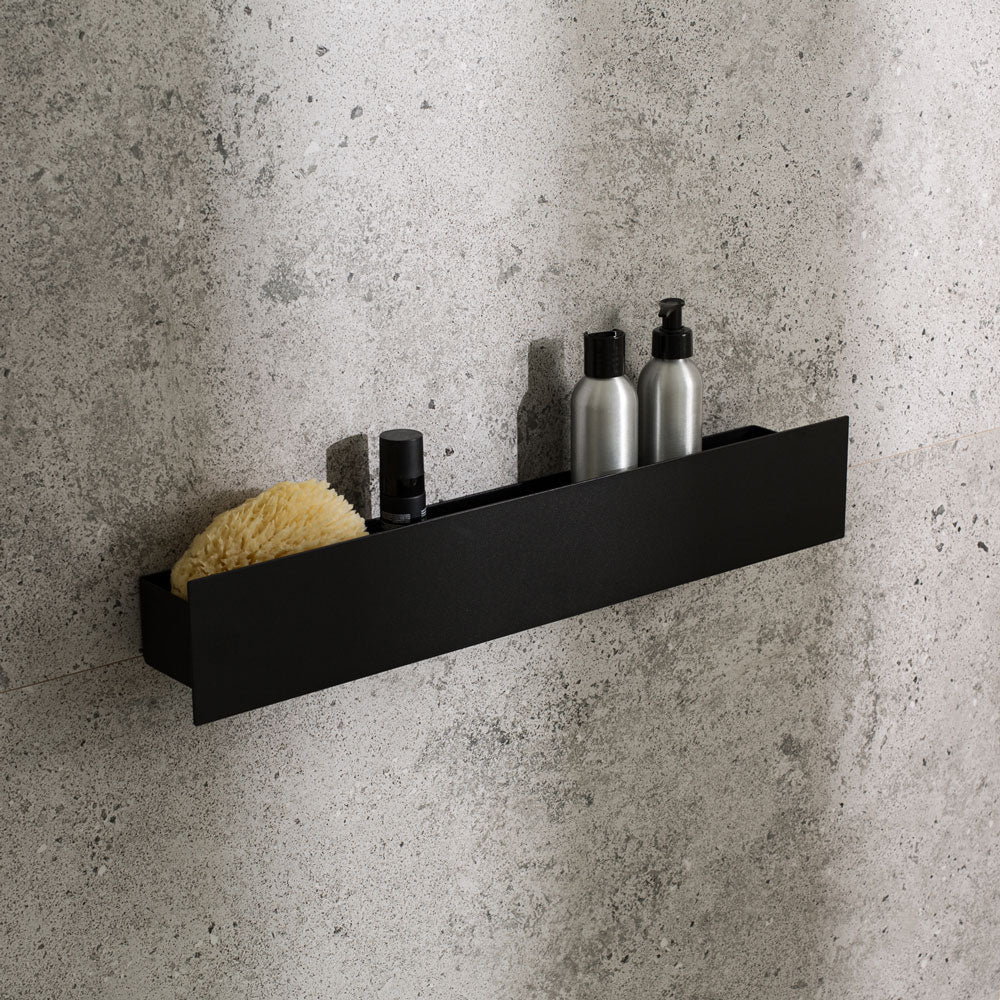 Large black no drilling shower shelf - Neptune