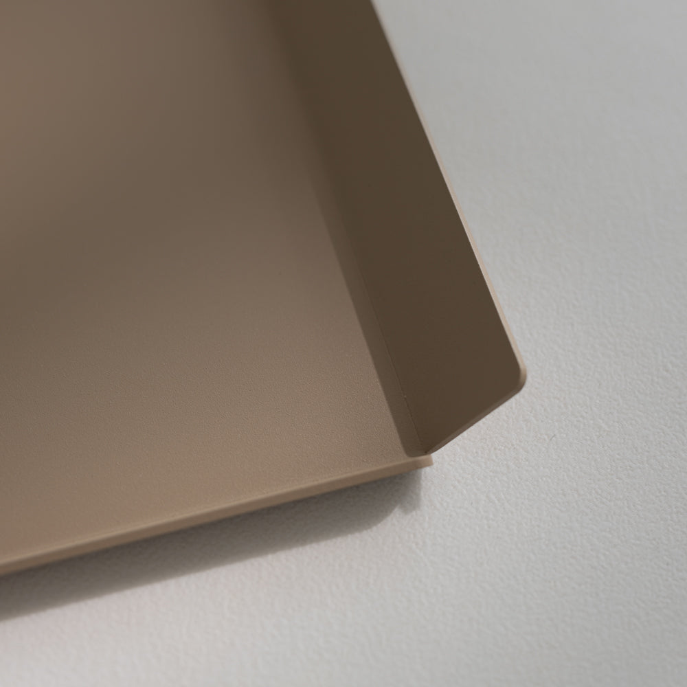 Beige rectangular serving tray modern Scandinavian design close up