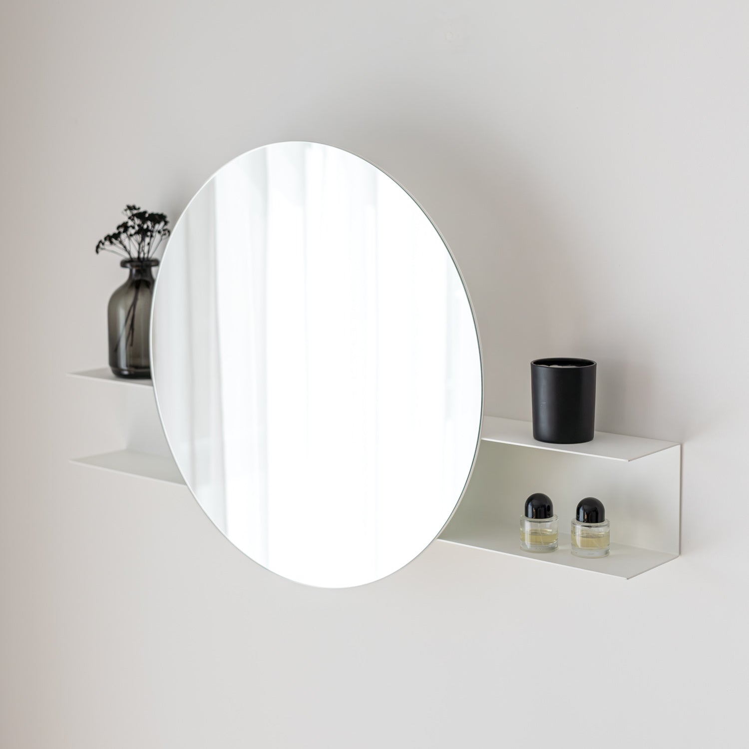 Nemesis - Round Wall Mirror with shelf