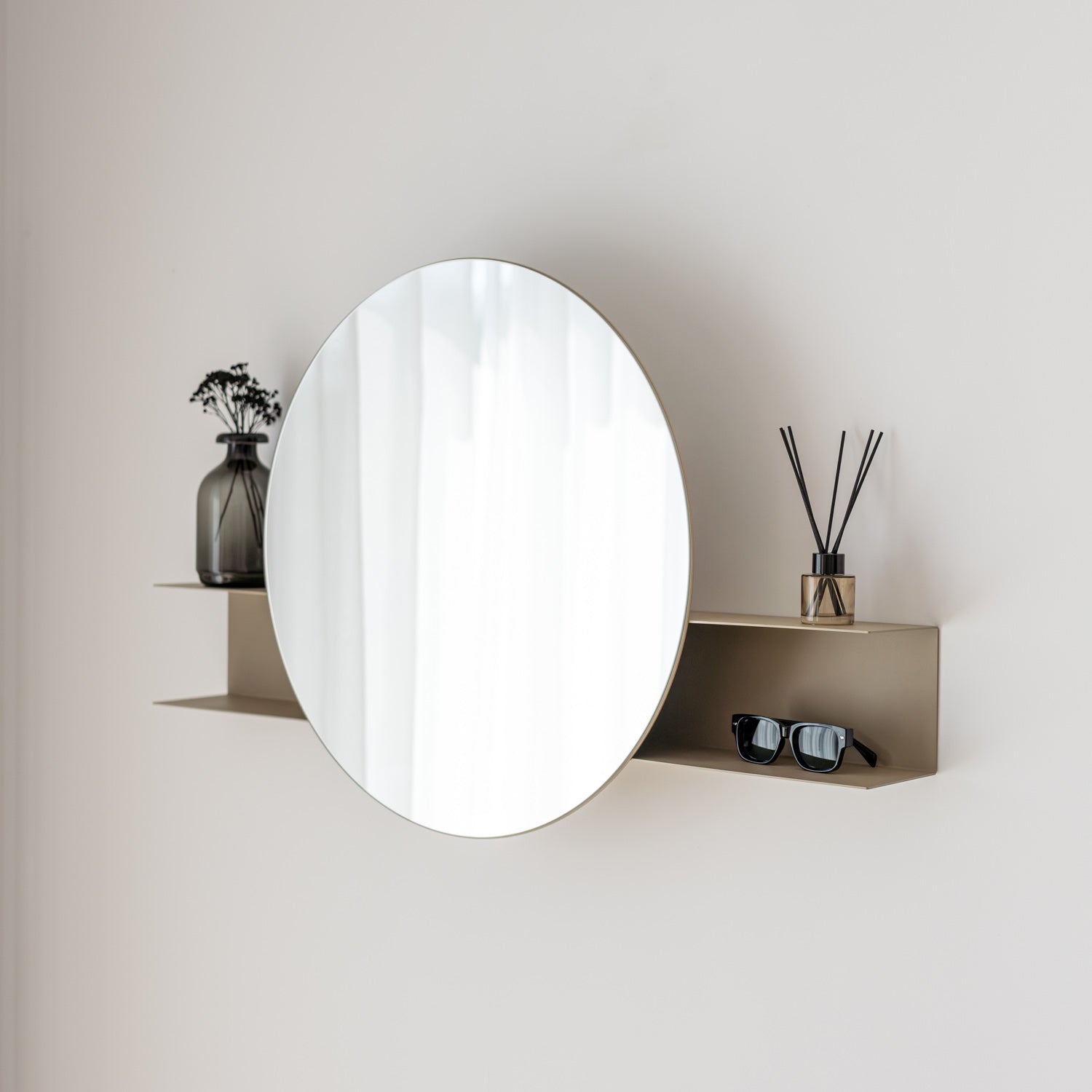 Nemesis - Round Wall Mirror with shelf
