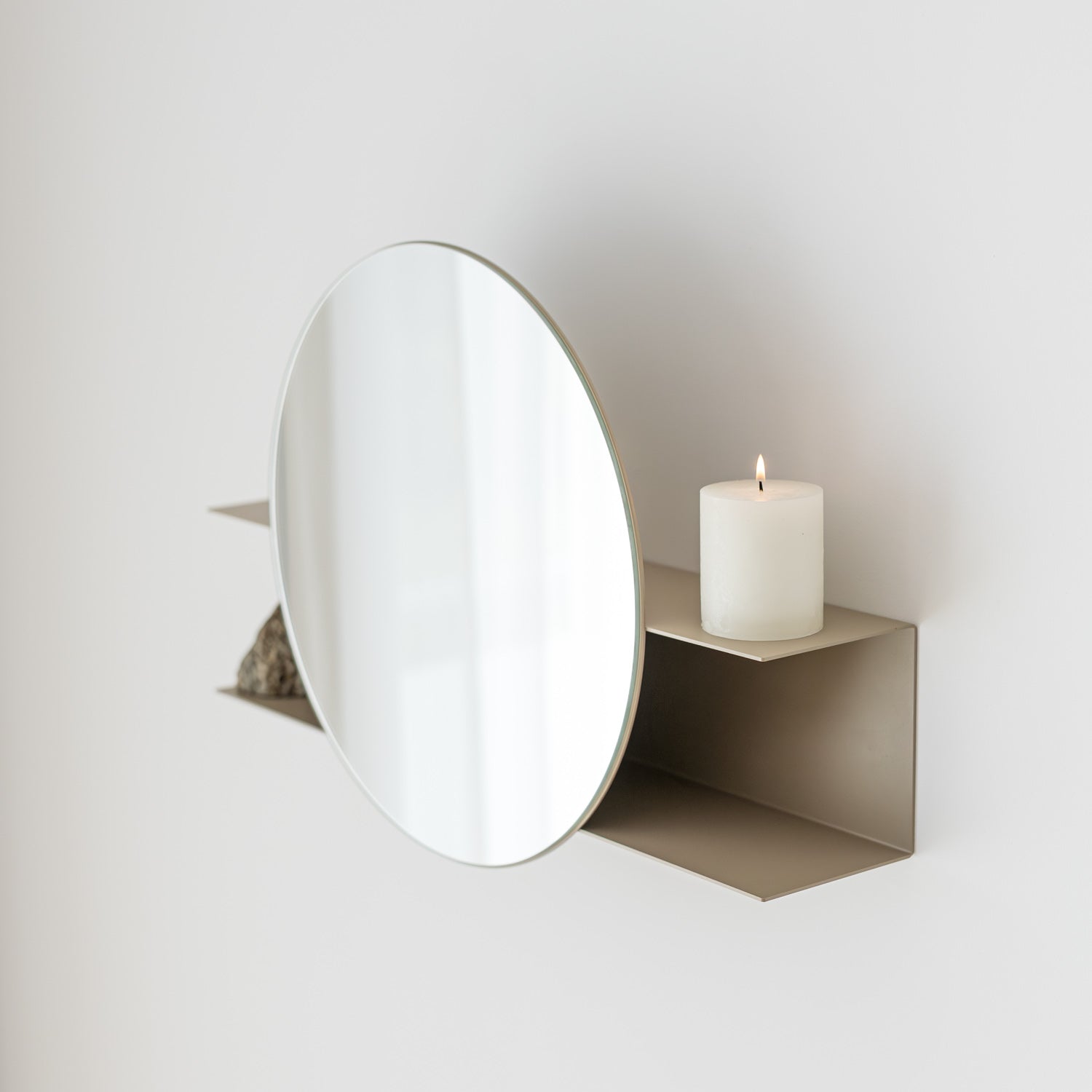 Nemesis - Round Wall Mirror with shelf