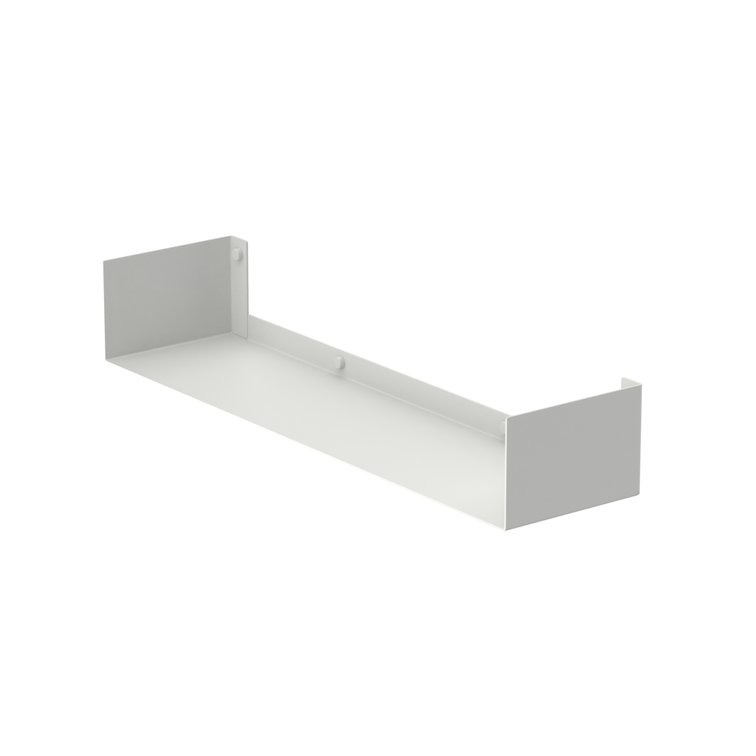 White metal shelf on a white background