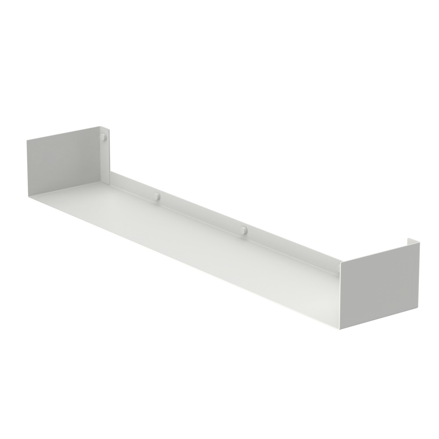 White wall-mounted shelf on a white background