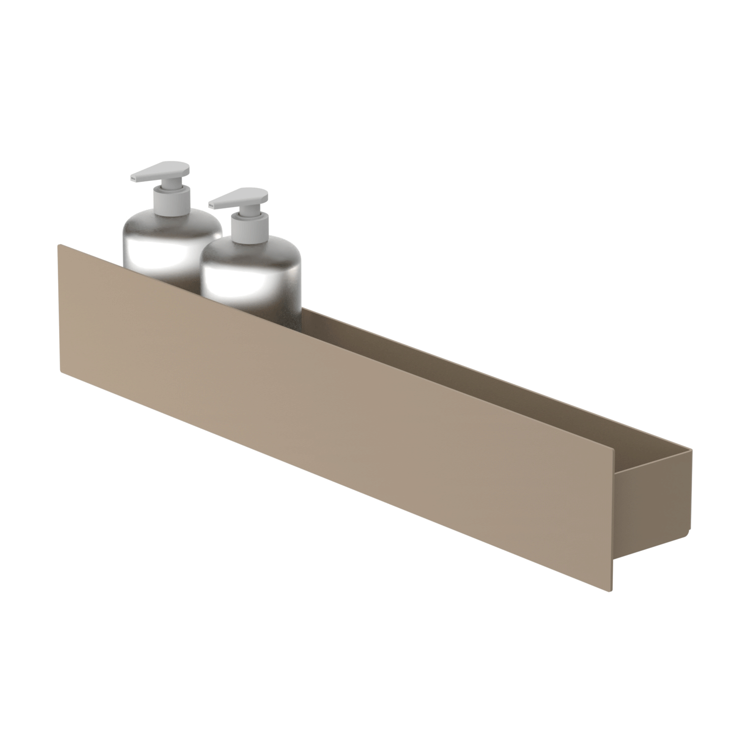 large beige aluminium shower shelf drill free wall mounted shelf