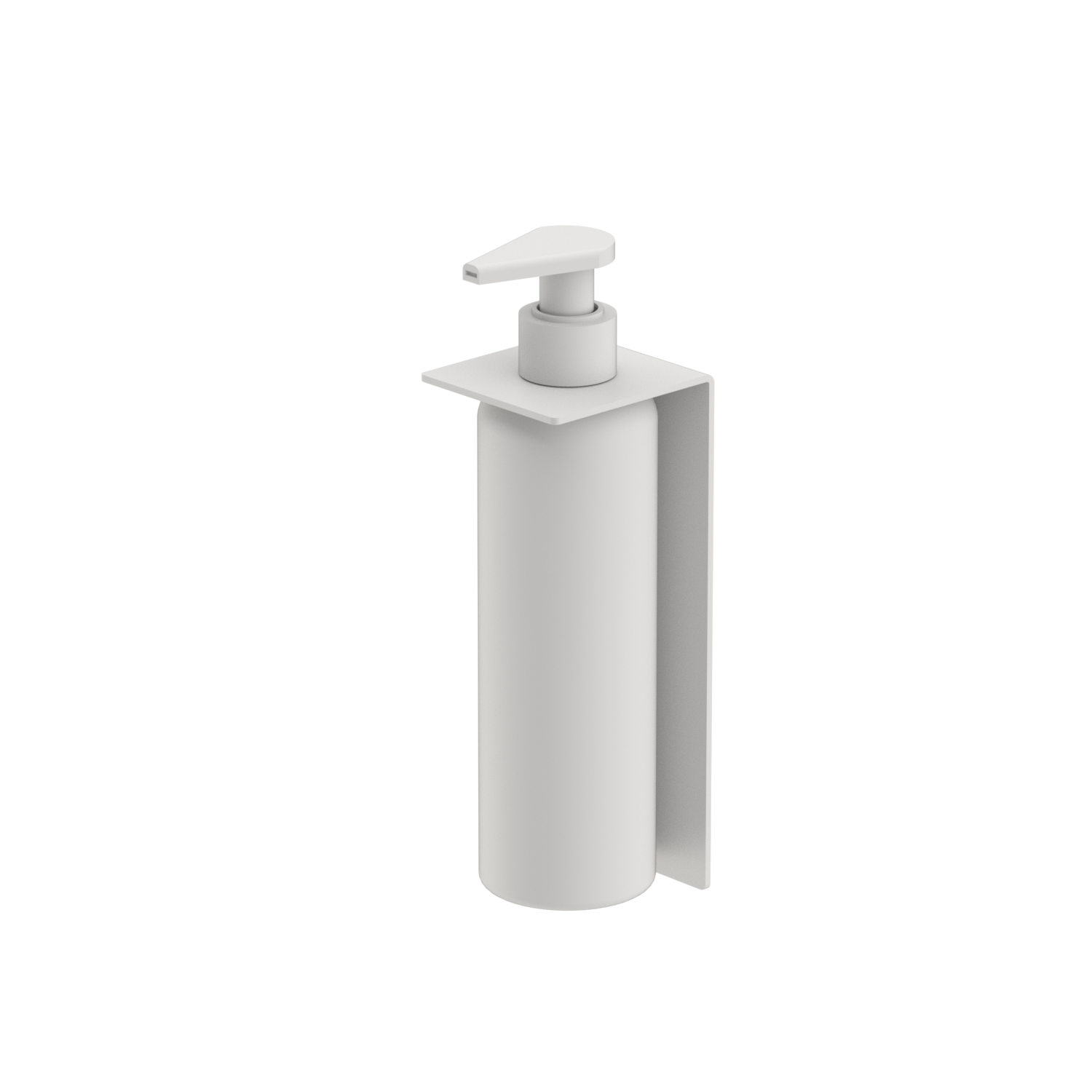 White soap dispenser on a white background