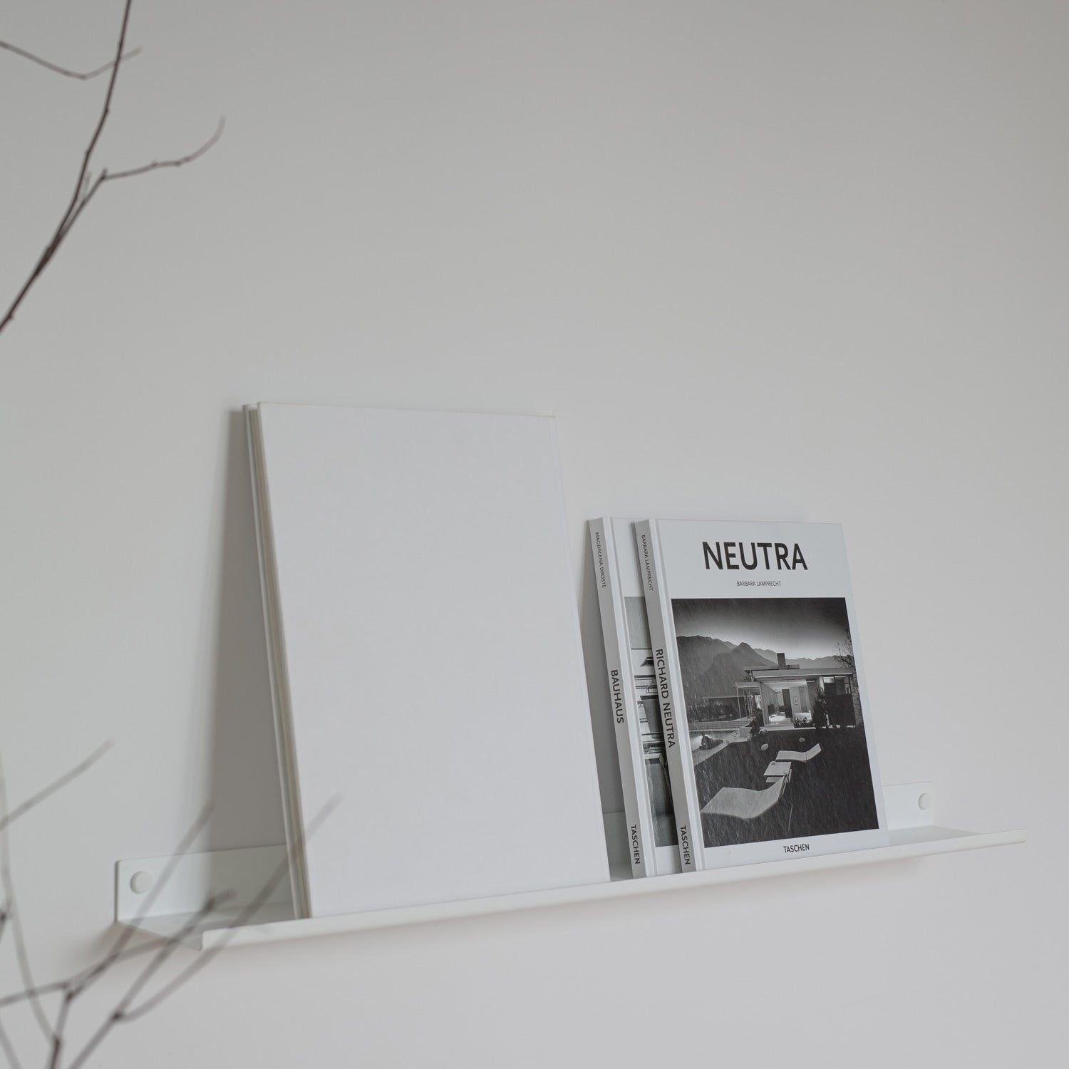 photo frames wall shelf in white color