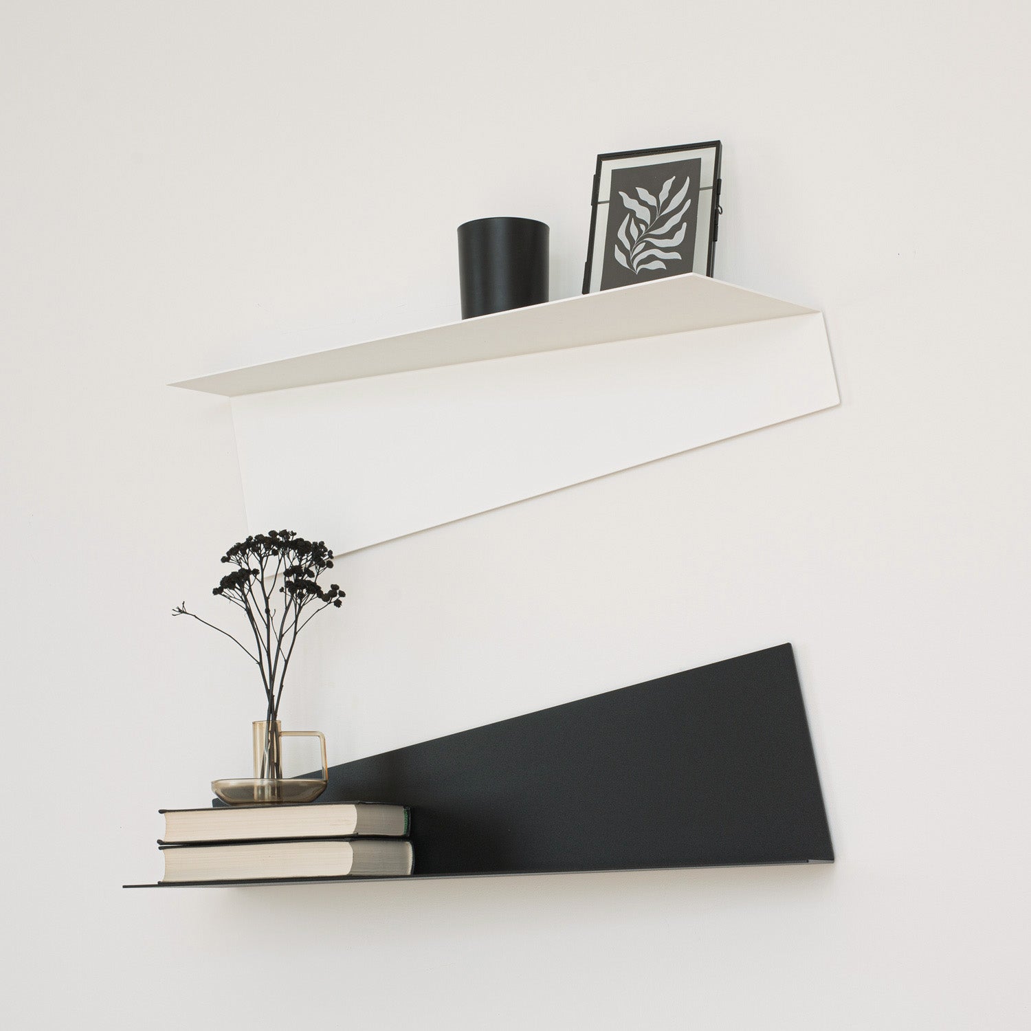 copenhagen style wall shelf in black and white color