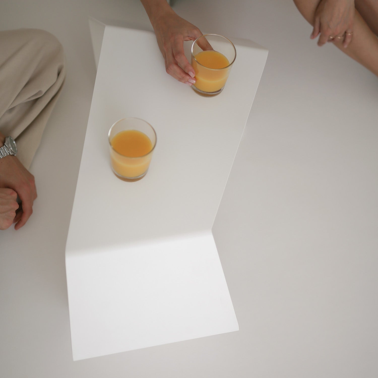 contemporary white small coffee table in modern interior