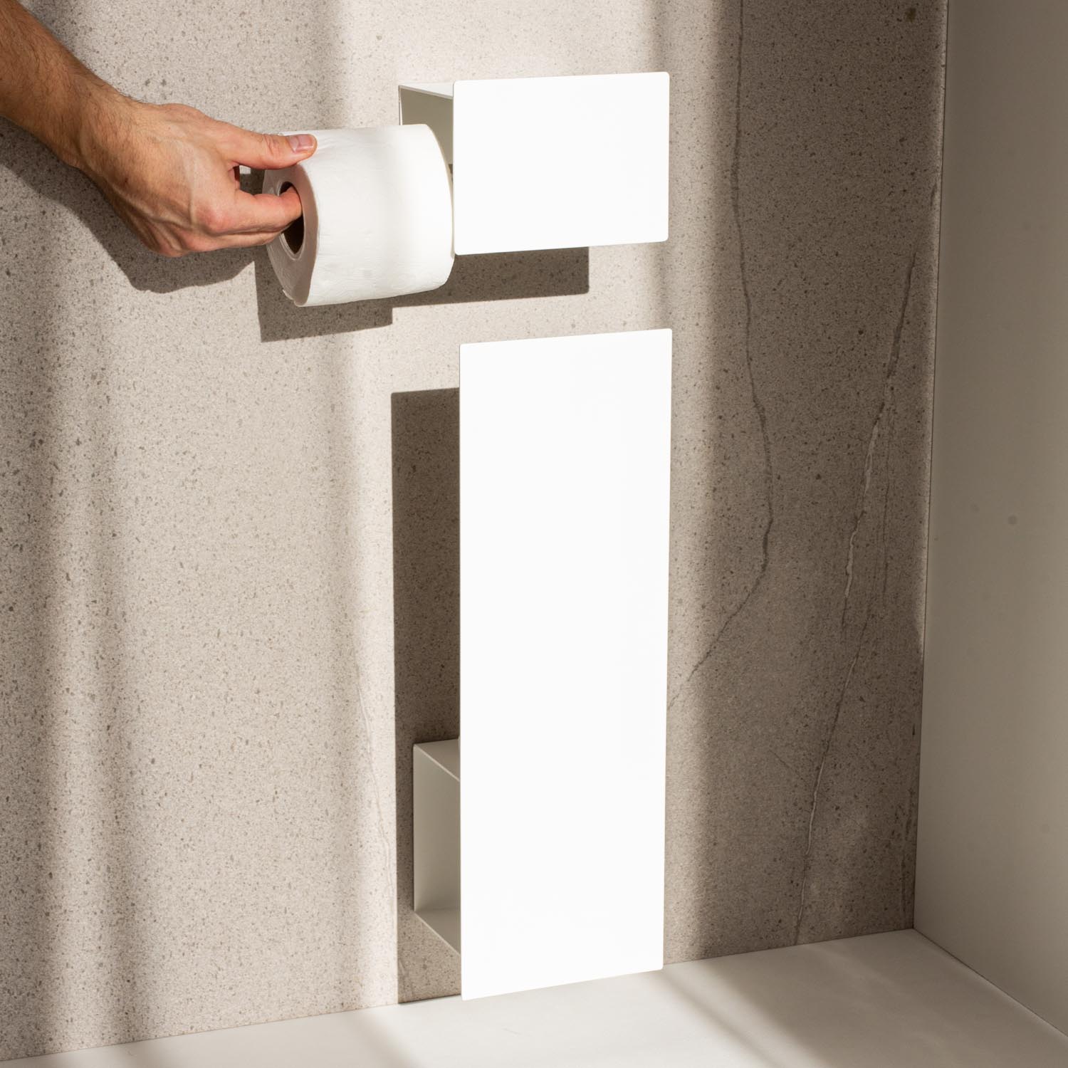 トイレ収納 Toilet paper holder Toilet paper holder – Lynx | no drilling, rustproof | Steelve