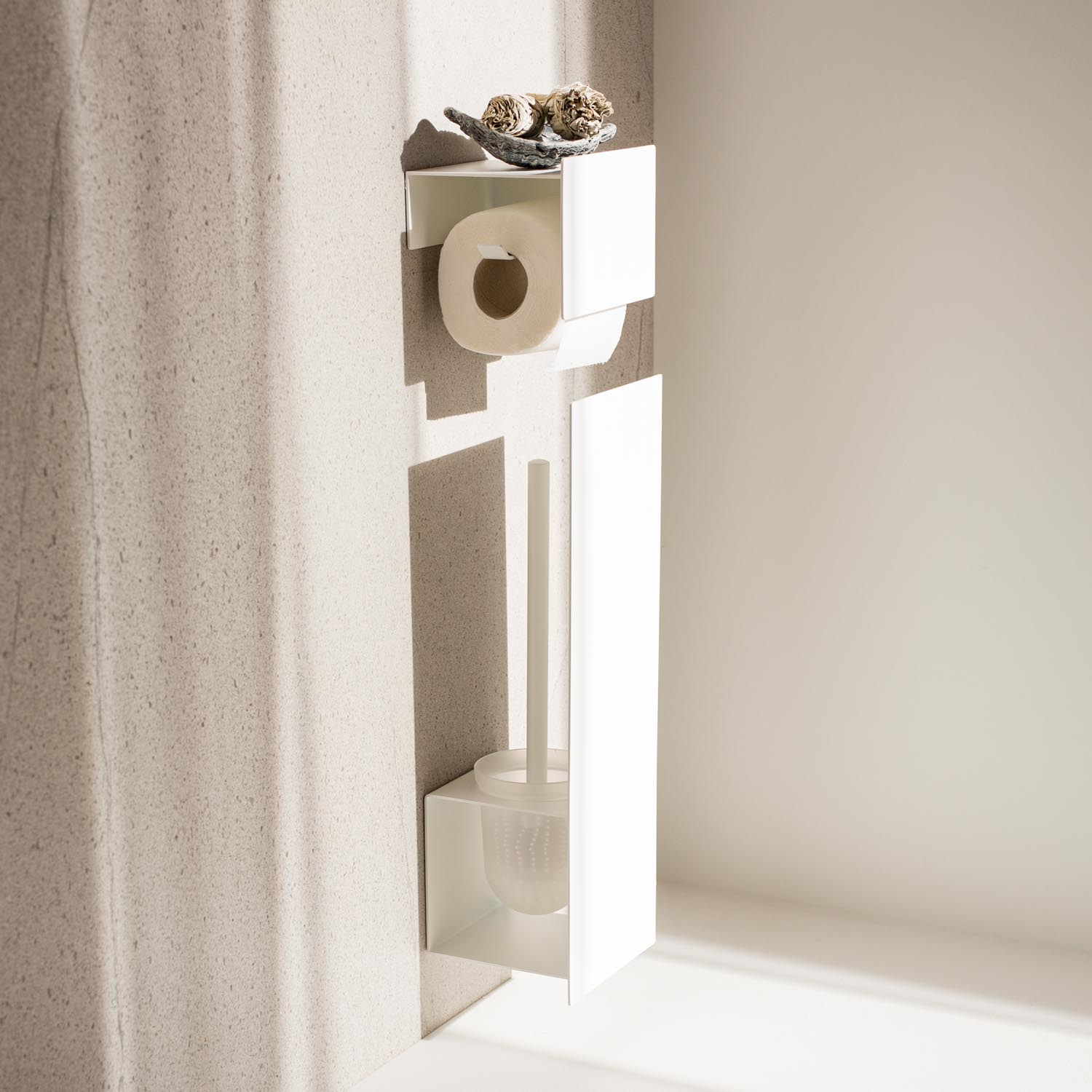 toilet brush holder no drilling in white finish