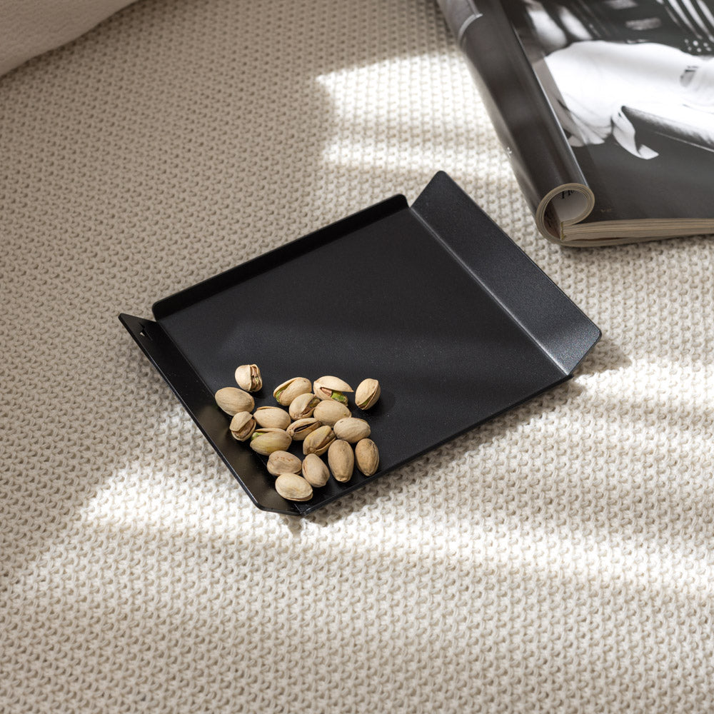 Hestia black metal aluminium serving tray