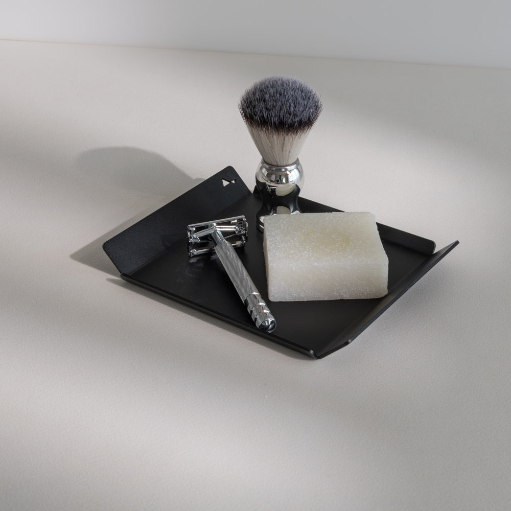 Hestia black rectangular metal bathroom tray modern bathroom