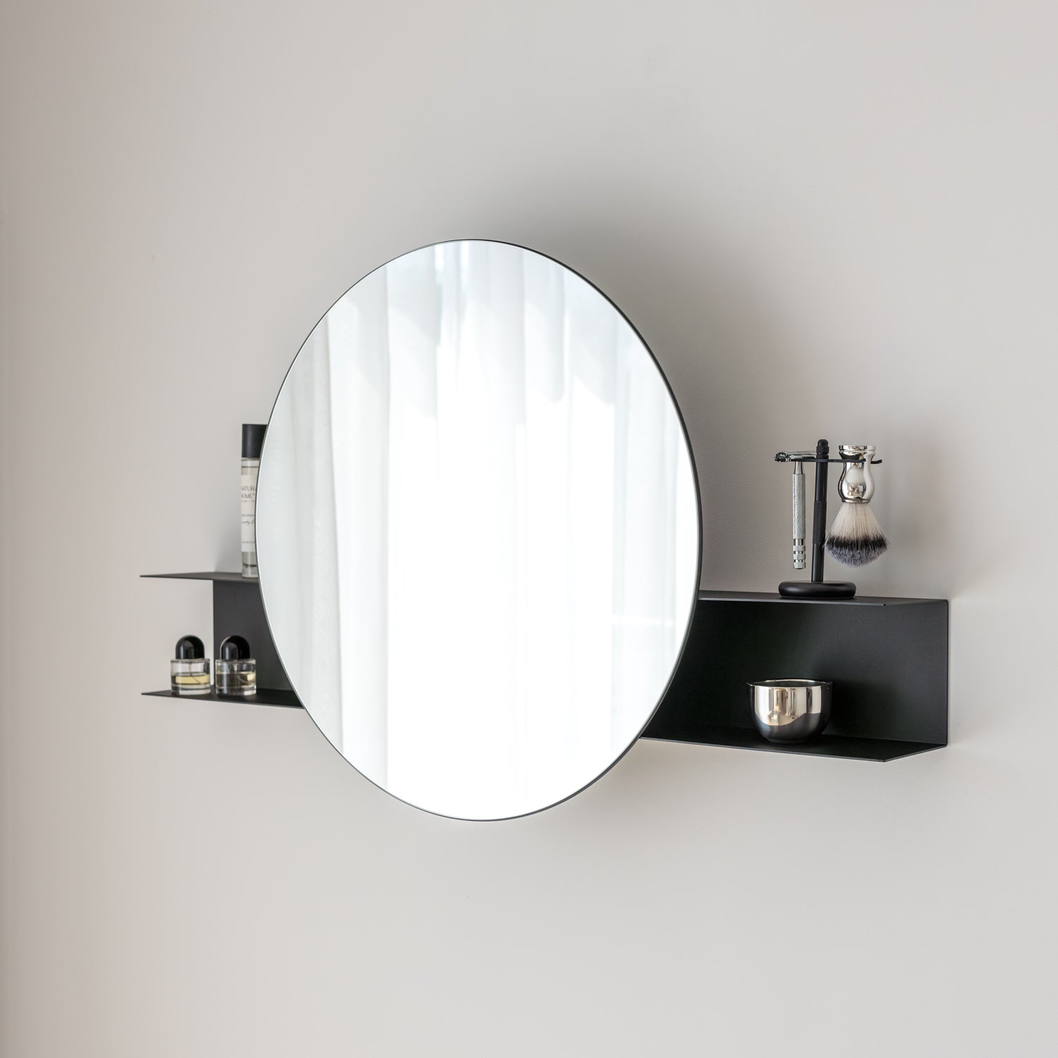 Nemesis - Round Wall Mirror with shelf