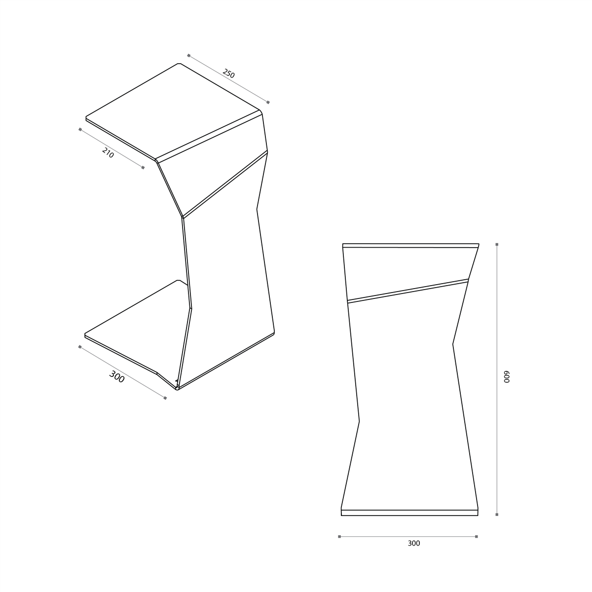 Side table – Serenity | minimalist modern | Steelve